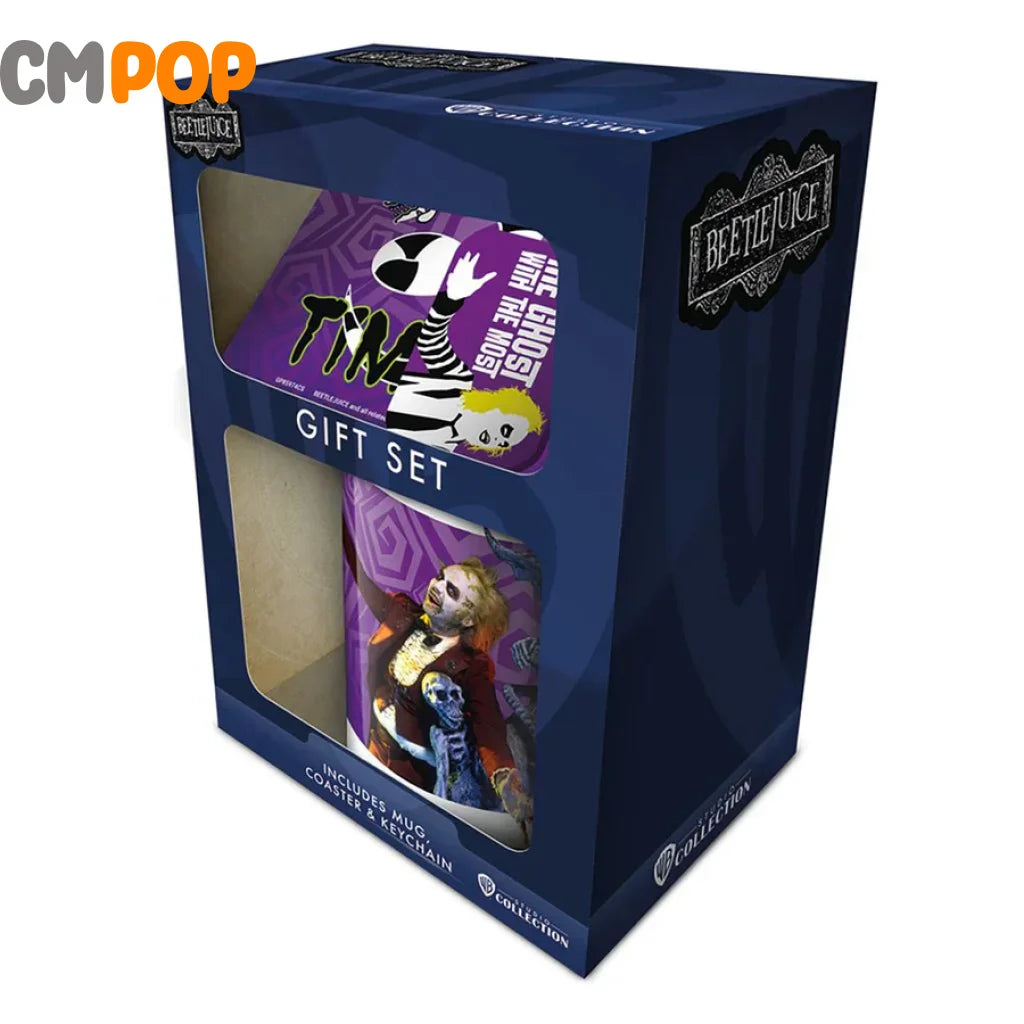 Beetlejuice (The Ghost With The Most) Mug Coaster Keychain Gift Set Gift Set