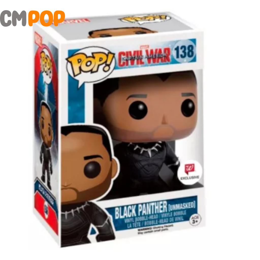 Black Panther (Unmasked) - #138 Funko Pop! Marvel Civil War Walmart Exclusive Pop