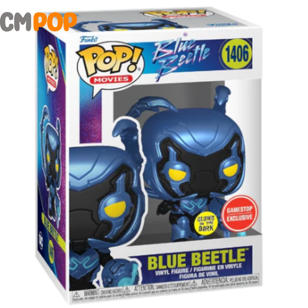 Blue Beetle Gitd - #1406 Funko Pop! Dc Gamestop Exclusive Pop