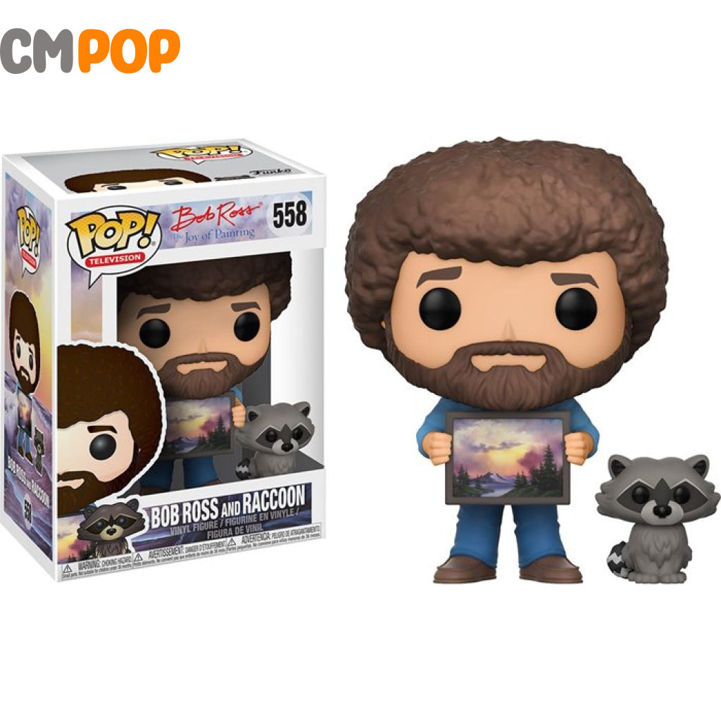 Bob Ross and Raccoon - #558 - Funko Pop! - Television - Bob Ross Joy of Painting Funko Pop