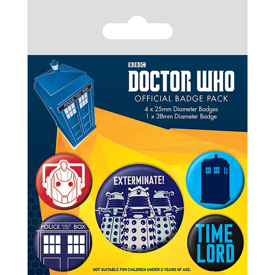 Doctor Who (Exterminate) Pin Badge Pack
