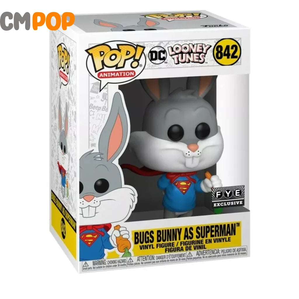 Bugs Bunny As Superman - #842 Funko Pop! Animation Looney Tunes Fye Exclusive Pop