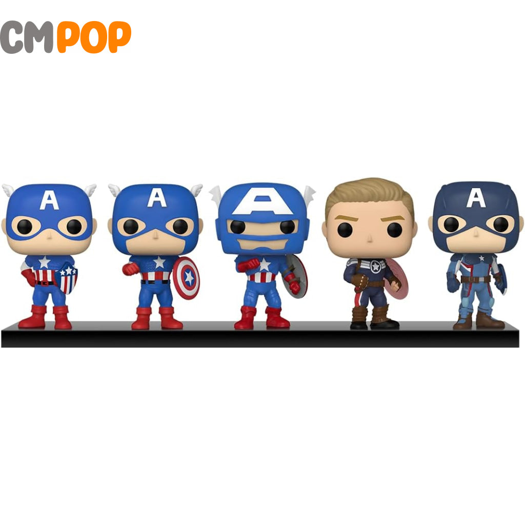 Captain America 5 Pack - Through The Ages Year Of Shield Funko Pop! Marvel Amazon Exclusive Pop