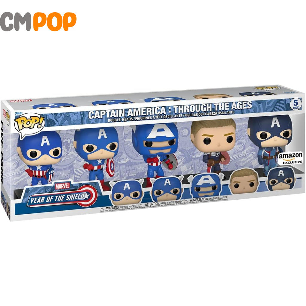 Captain America 5 Pack - Through The Ages Year Of Shield Funko Pop! Marvel Amazon Exclusive Pop