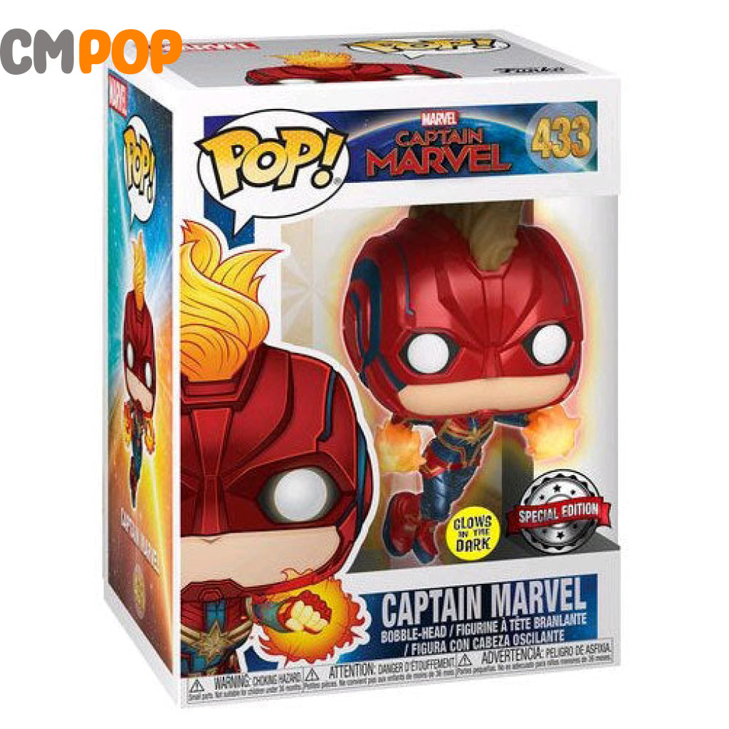 Captain Marvel - #433 Funko Pop! Gitd Special Edition Exclusive Pop