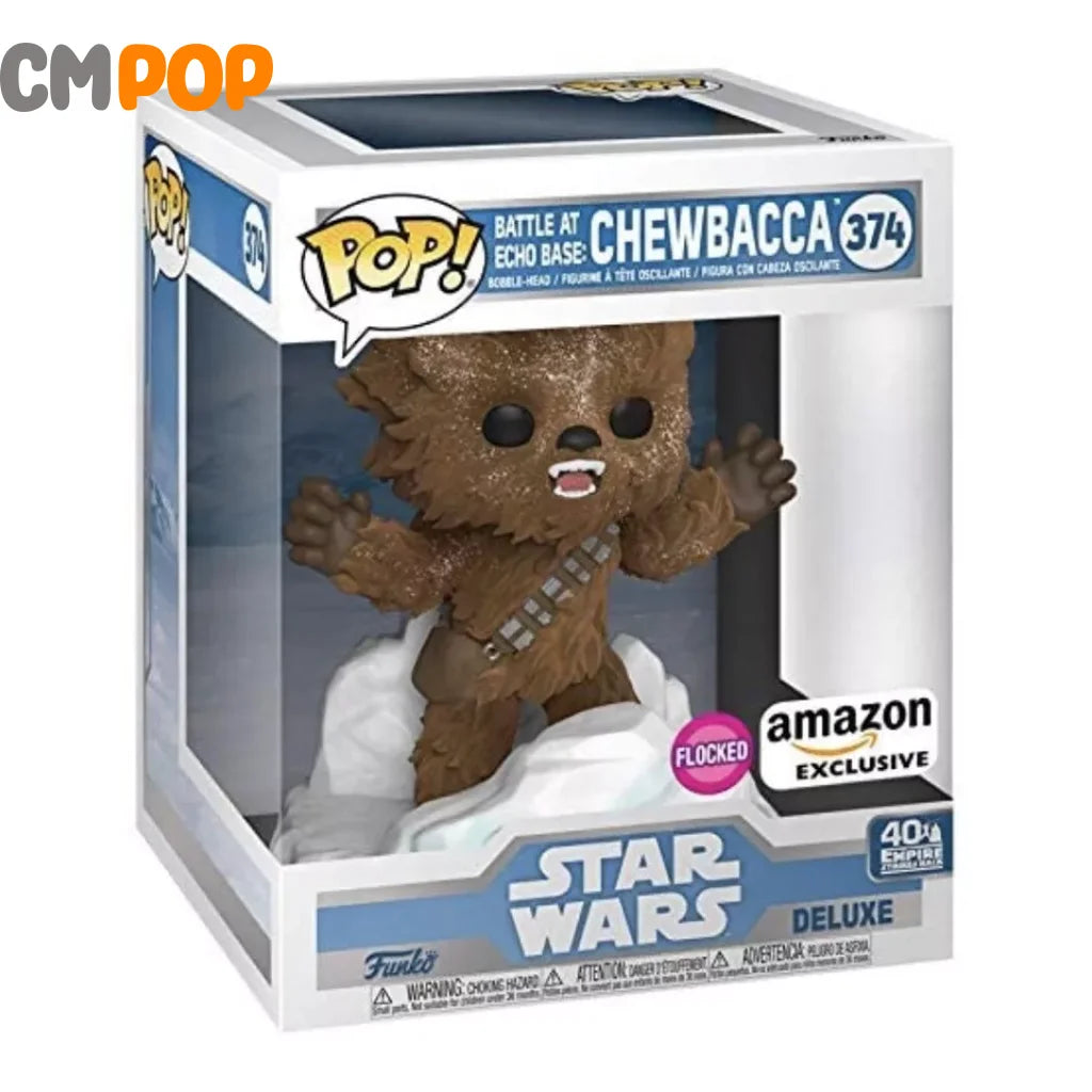 Chewbacca (Battle At Echo Base) - #374 Funko Pop! Deluxe Starwars Flocked Amazon Exclusive Pop