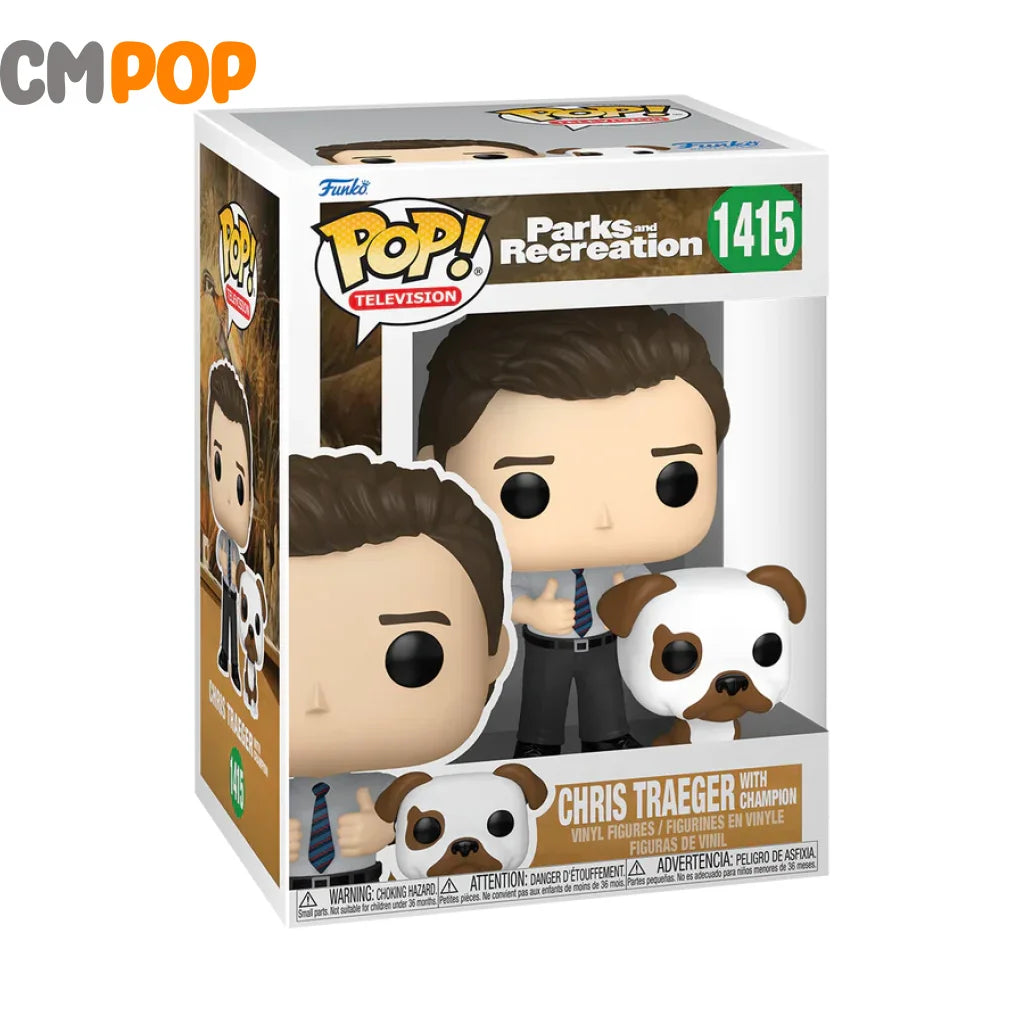 Chris Traeger With Champion - #1415 Funko Pop! Parks And Rec Pop