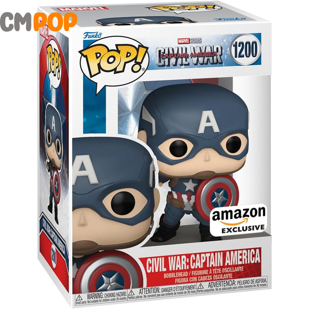 Civil War: Captain America - #1200 - Funko Pop! - Marvel - Captain America - Civil War - Amazon Exclusive Funko Pop