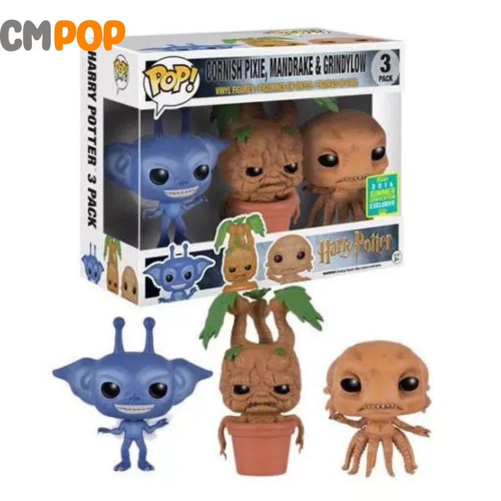 Cornish Pixie Mandrake & Grindylow - 3 Pack Funko Pop! Harry Potter 2016 Summer Convention Exclusive