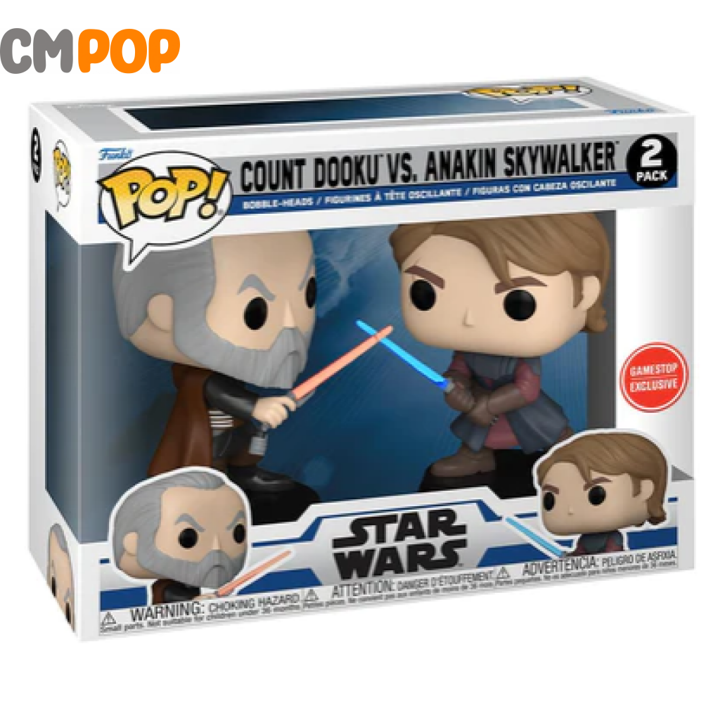 Count Dooku Vs Anakin Skywalker 2 Pack - Funko Pop! Gamestop Exclusive Star Wars Pop