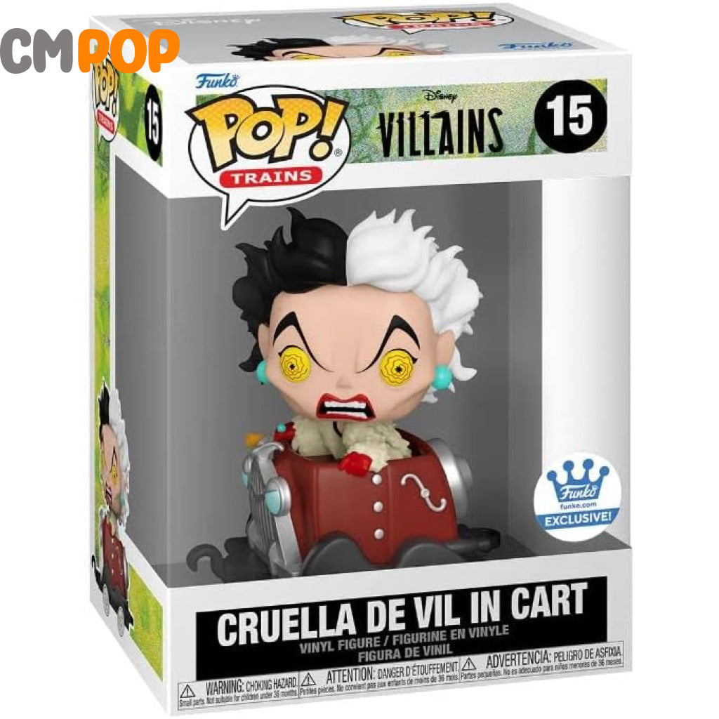 Cruella De Vil In Cart- #15 - Funko Pop! - Trains -Disney Villains - 101 Dalmatians - Funko Exclusive Funko Pop