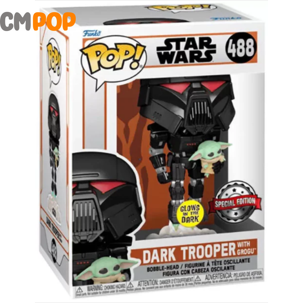 Dark Trooper With Grogu- #488 - Funko Pop! Star Wars Gitd Special Edition Pop