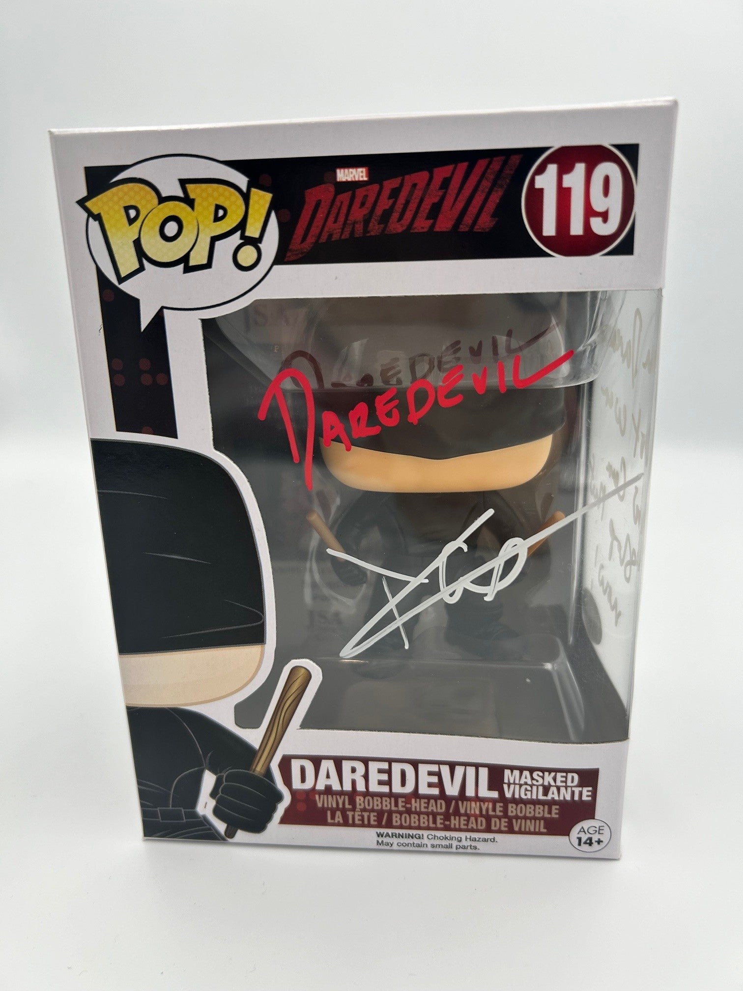 Daredevil (Masked Vigilante) - #119 - Funko Pop! - Signed By  Charlie Cox - Daredevil