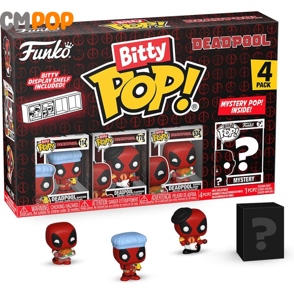 Deadpool- Bathtime 4 Pack - Bitty Funko Pop! - Marvel - Mystery Pop Funko Pop