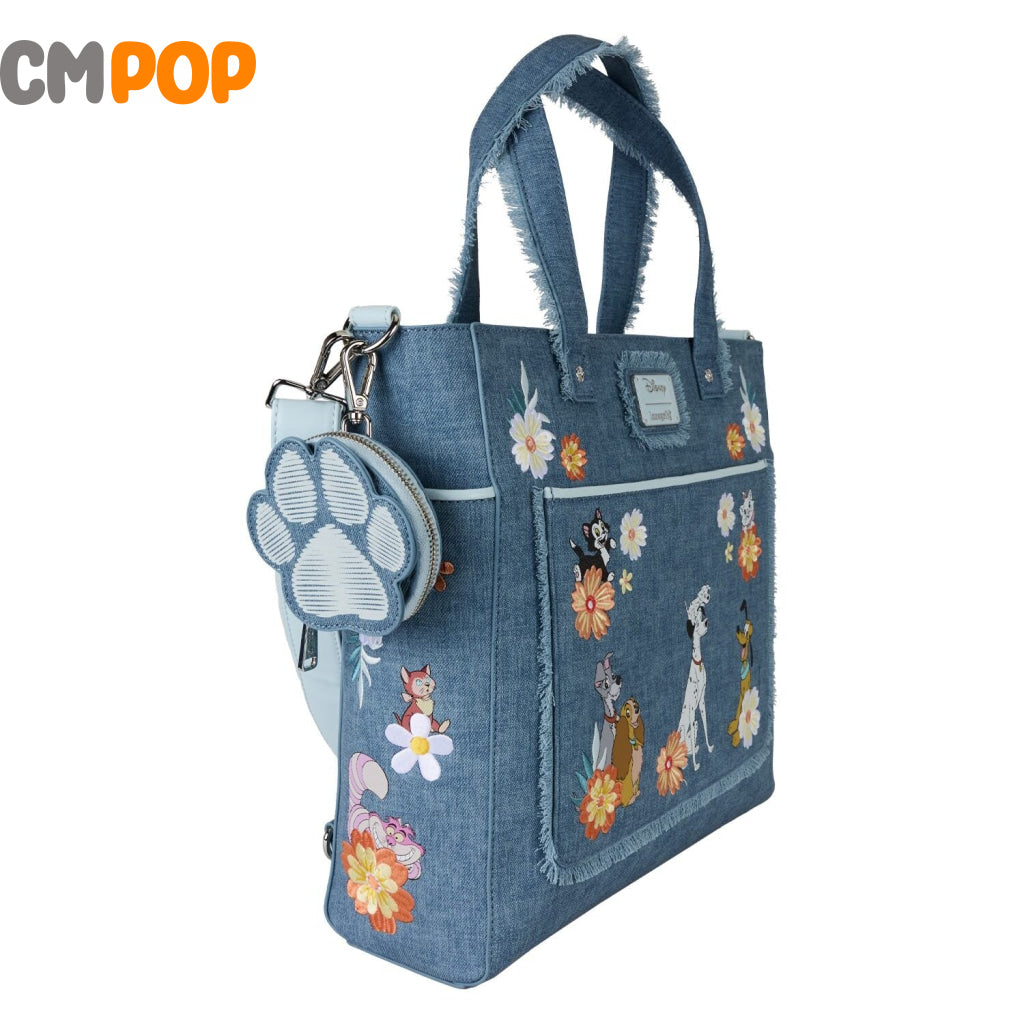 Disney dogs & cats faux denim convertible tote bag - Loungefly Loungefly