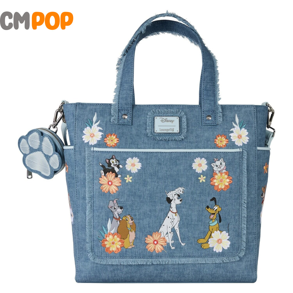 Disney dogs & cats faux denim convertible tote bag - Loungefly Loungefly