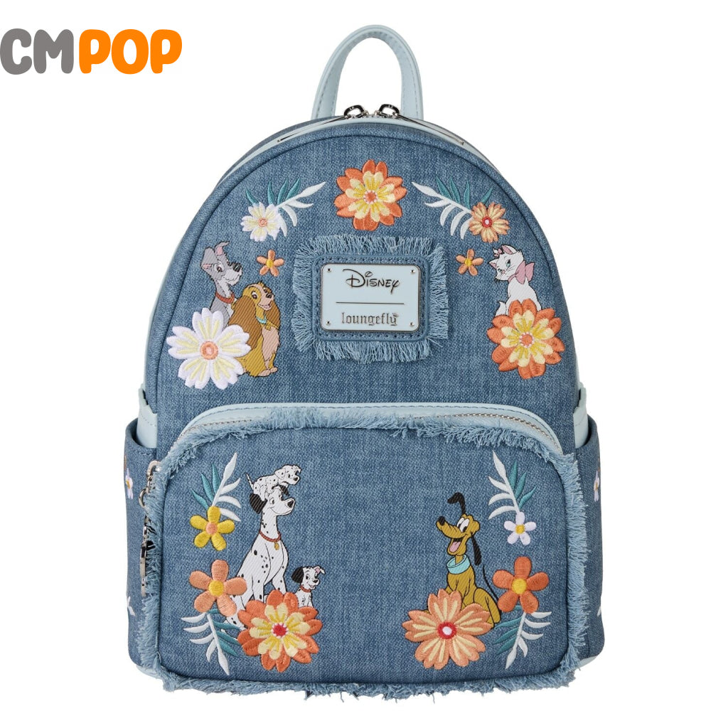 Disney dogs & cats faux denim fringe mini backpack - Loungefly Loungefly