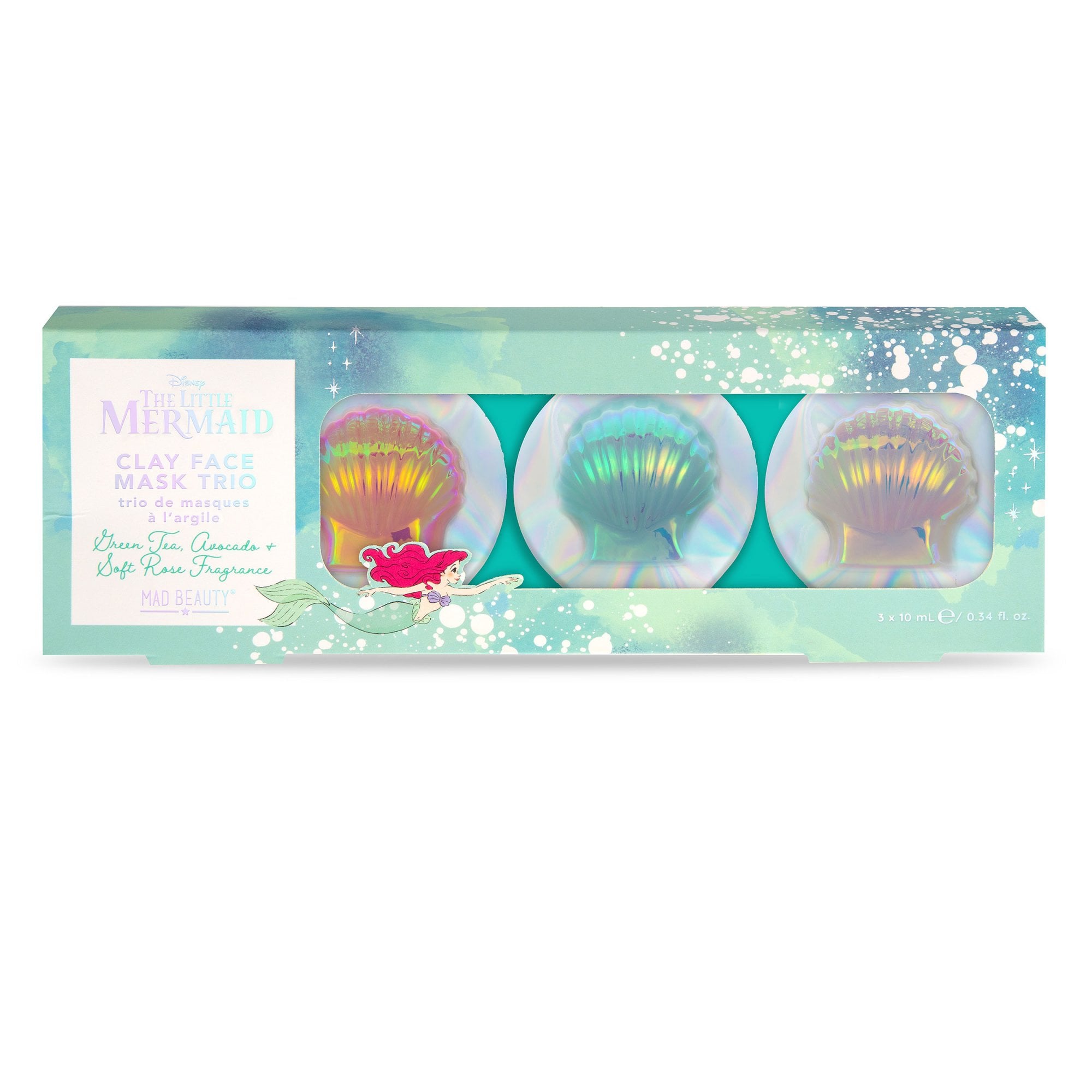 Disney Little Mermaid Clay Mask Trio - Mad Beauty