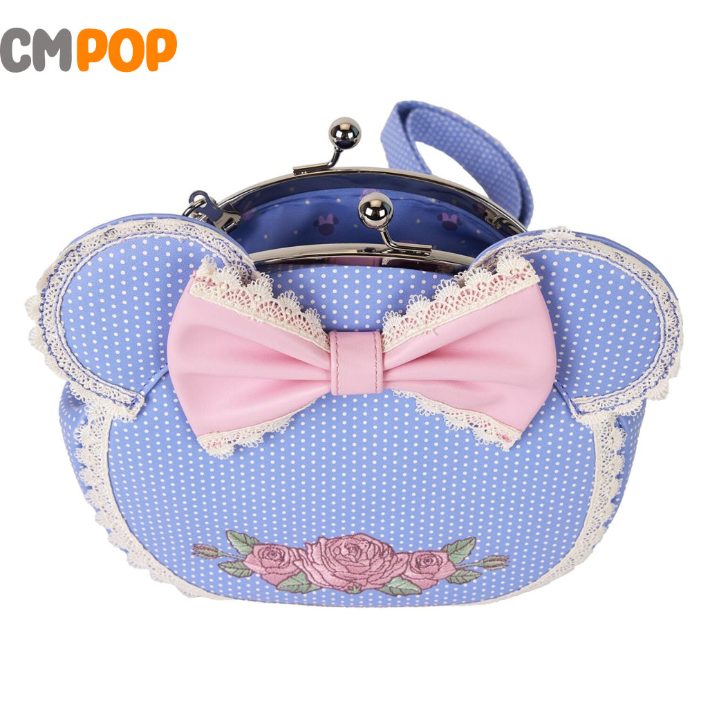 Disney Minnie Floral and Lace Kisslock Crossbody - Loungefly Loungefly
