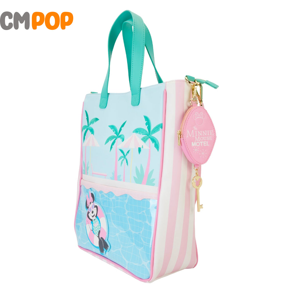 Disney Minnie Mouse Vacation Style Tote Bag With Coin - Loungefly