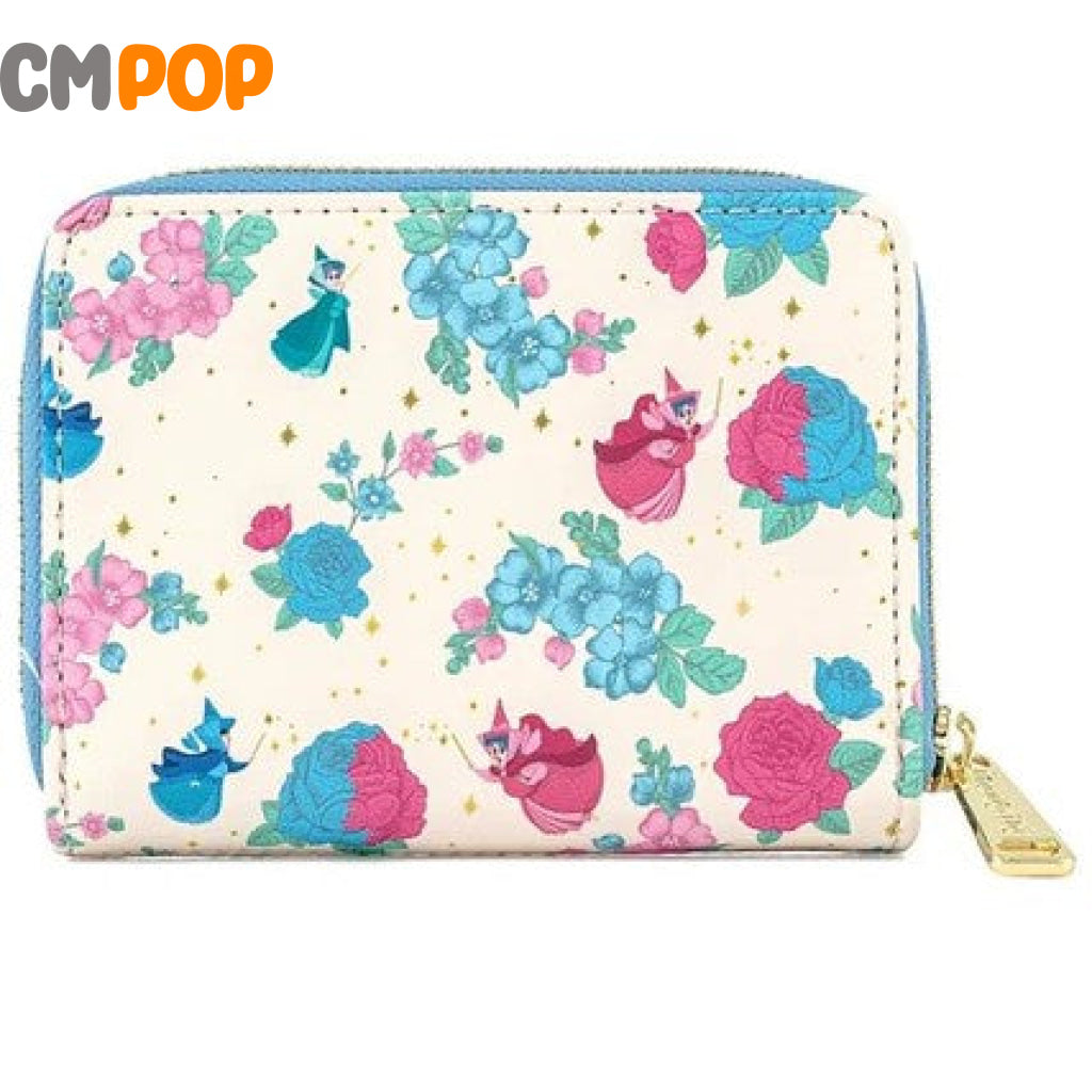 Disney Sleeping Beauty Floral Fairy Godmother Zip Around Wallet - Loungefly