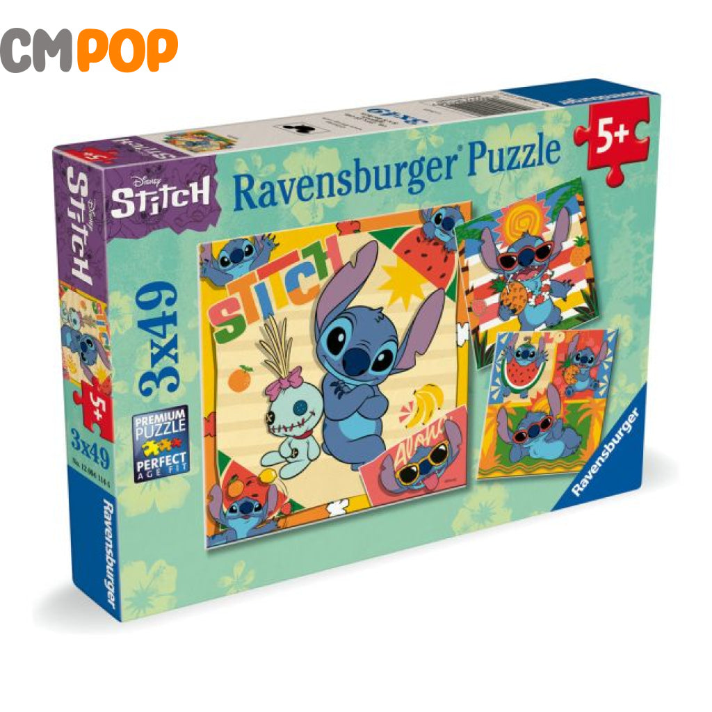 Disney Stitch 3 x 49pc Ravensburger Puzzle Toy