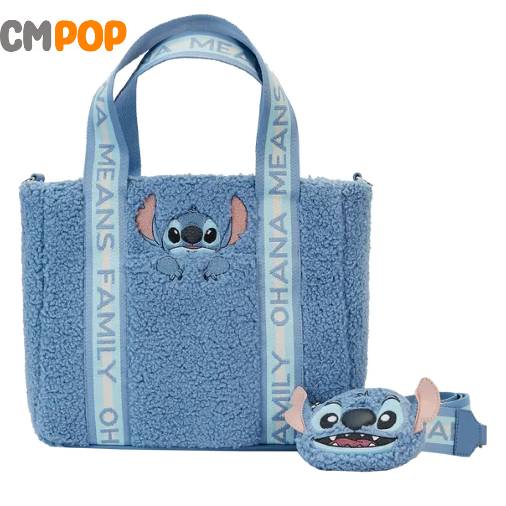 Disney Stitch Plush Tote Bag With Coin - Loungefly