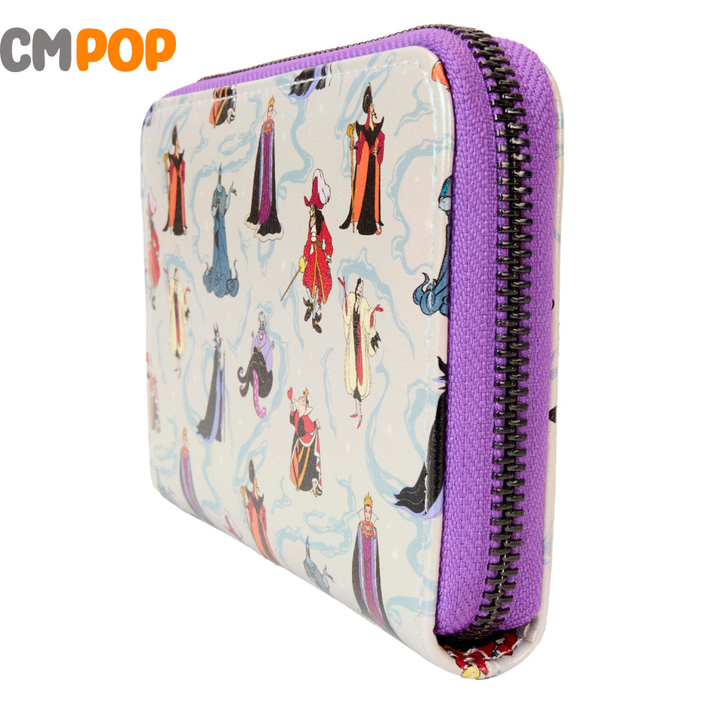 Disney Villains Aop Iridescent Zip Around Wallet - Loungefly