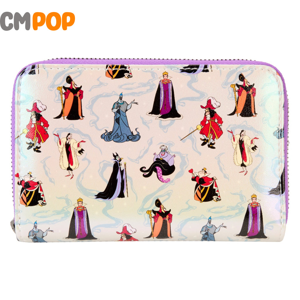 Disney Villains Aop Iridescent Zip Around Wallet - Loungefly