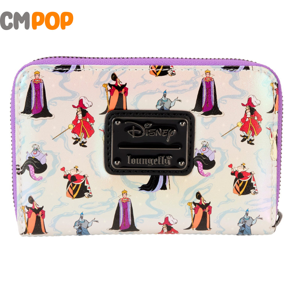 Disney Villains Aop Iridescent Zip Around Wallet - Loungefly