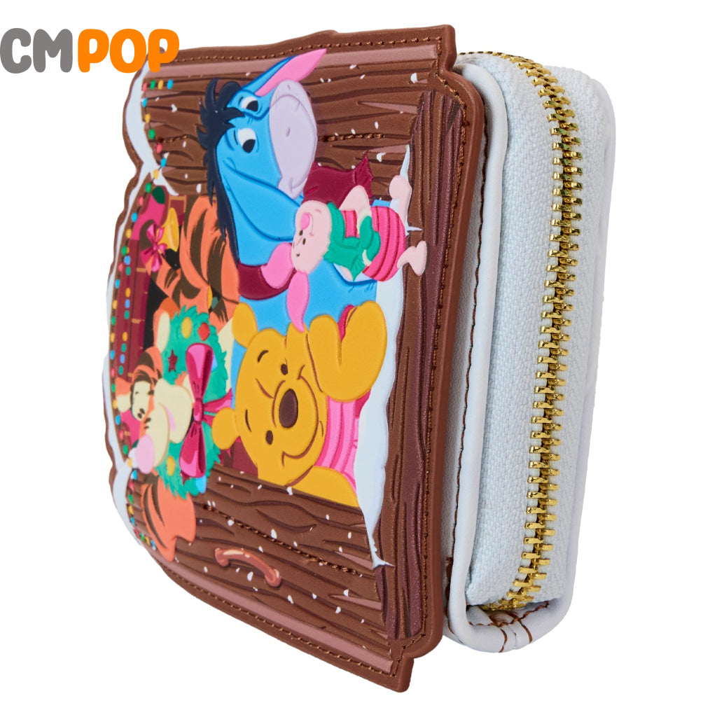 Disney Winnie The Pooh Holiday Scene And Friends Zip Around Wallet - Loungefly