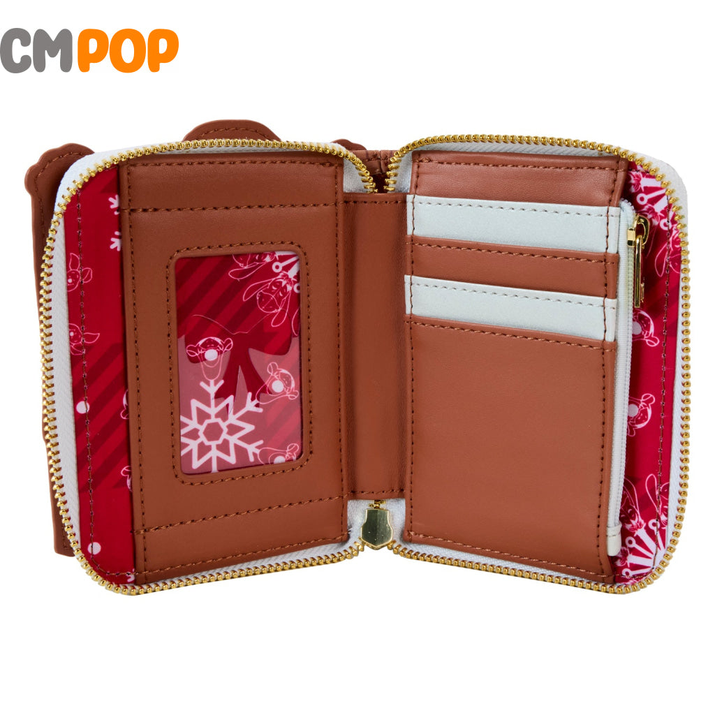 Disney Winnie The Pooh Holiday Scene And Friends Zip Around Wallet - Loungefly