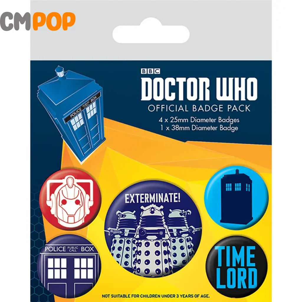 Doctor Who (Exterminate) Badge Pack Badges