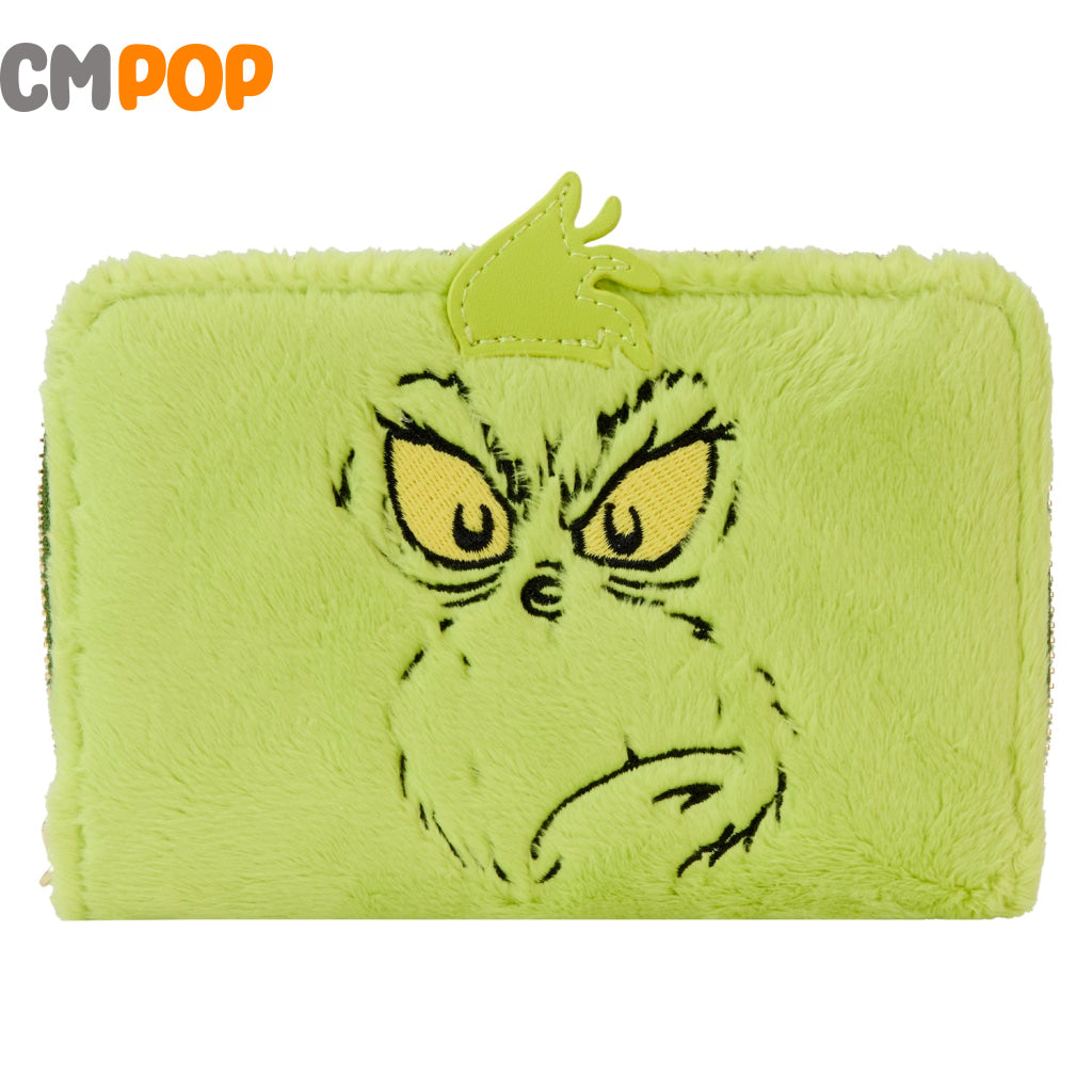 Dr Seuss Plush Grinch Glow Cosplay Zip Around Wallet - Loungefly
