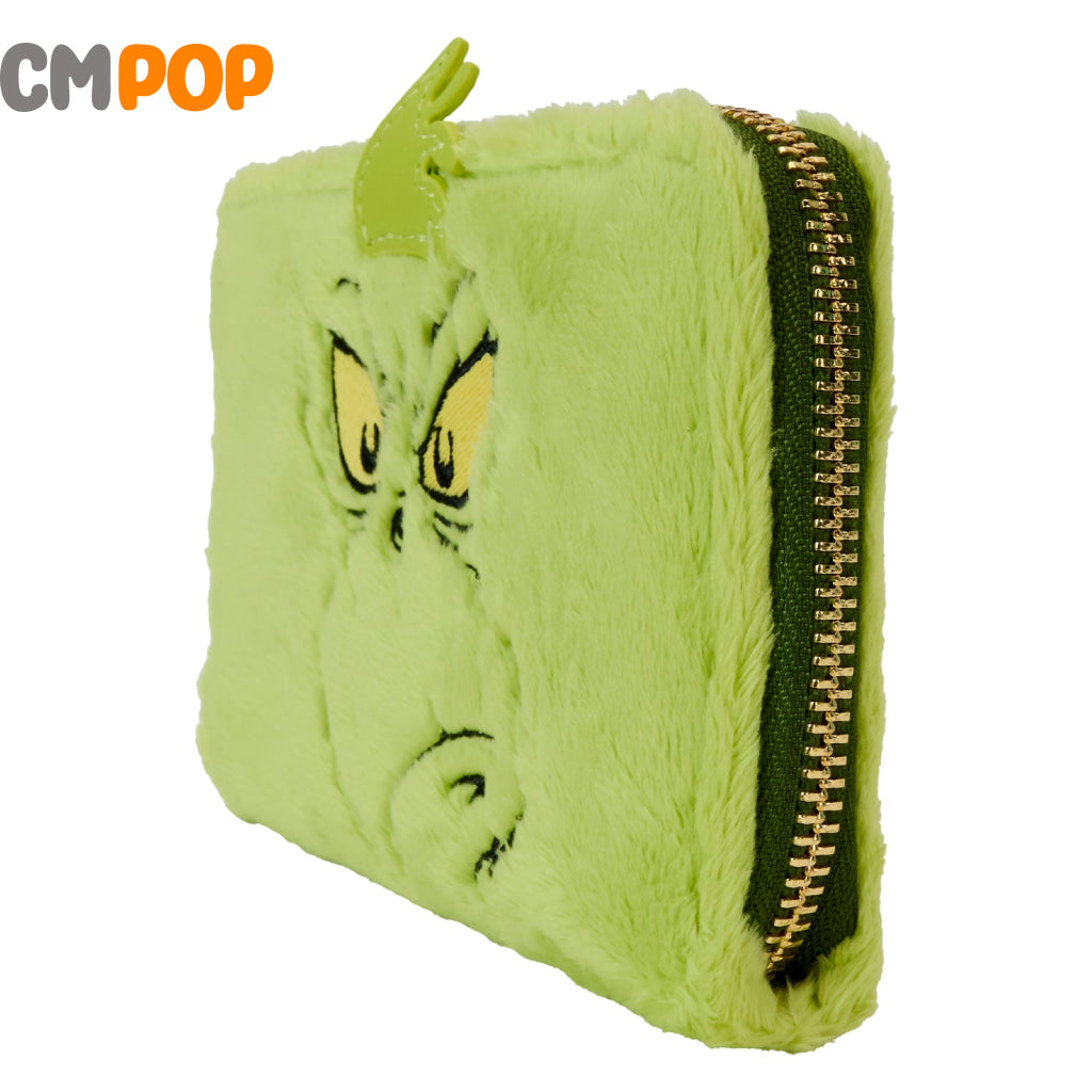 Dr Seuss Plush Grinch Glow Cosplay Zip Around Wallet - Loungefly