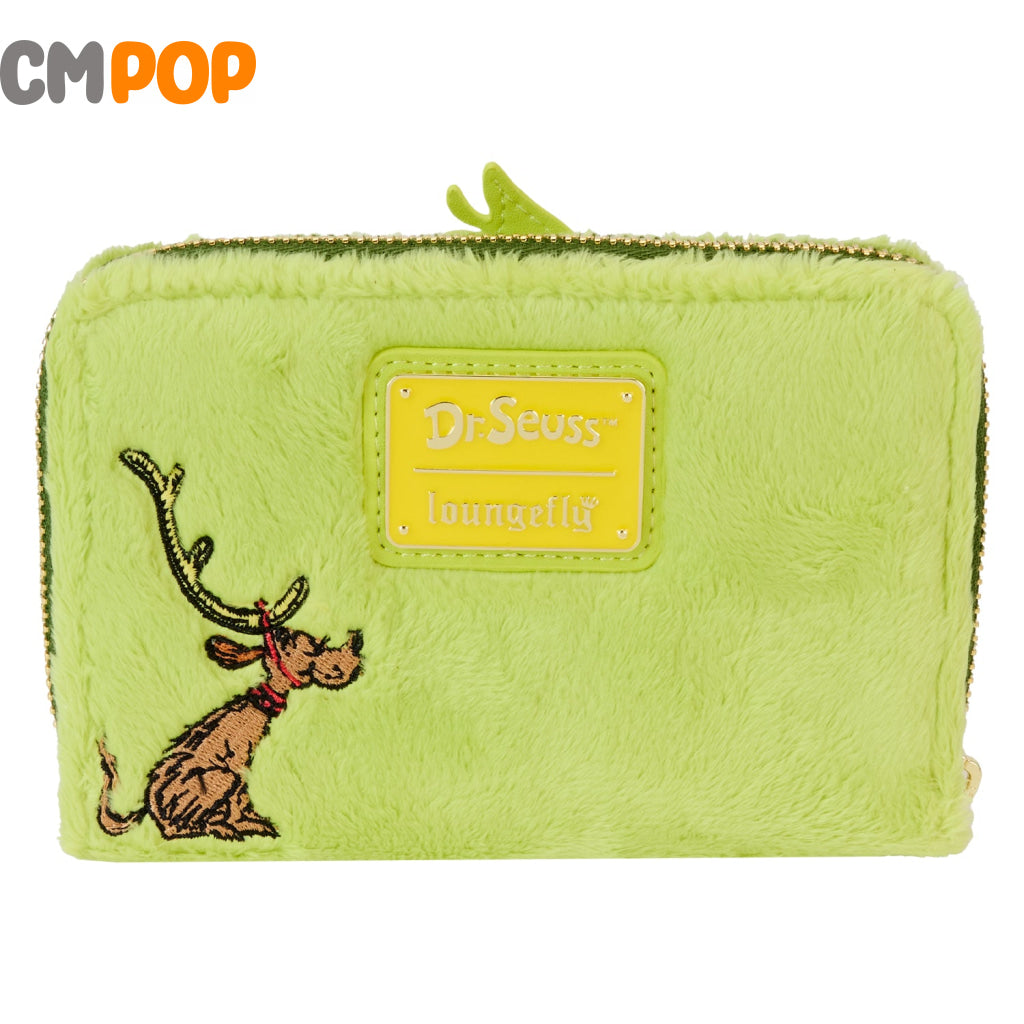 Dr Seuss Plush Grinch Glow Cosplay Zip Around Wallet - Loungefly