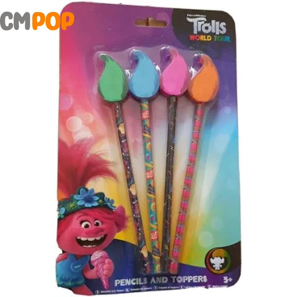 DreamWorks Trolls World Tour: Pencils & Toppers 4-Pack Toy