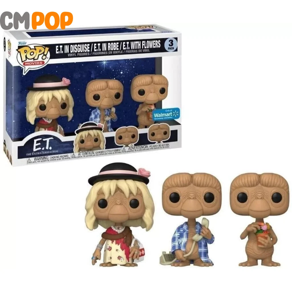 E.t In Disguise - 3 Pack Funko Pop! Movies The Extra Terrestrial Walmart Exclusive