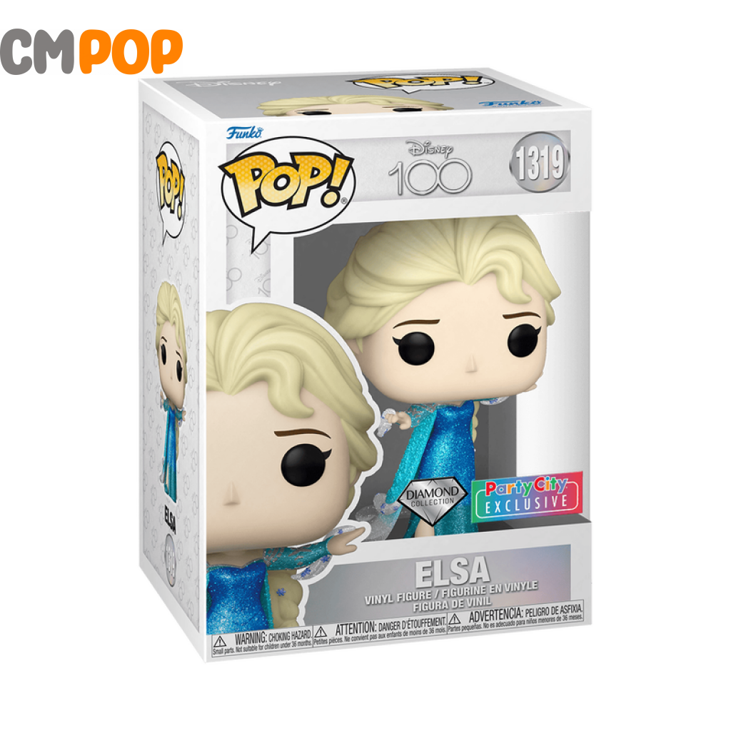 Elsa - #1319 Funko Pop! Disney 100 Diamond Collection Party City Exclusive Pop