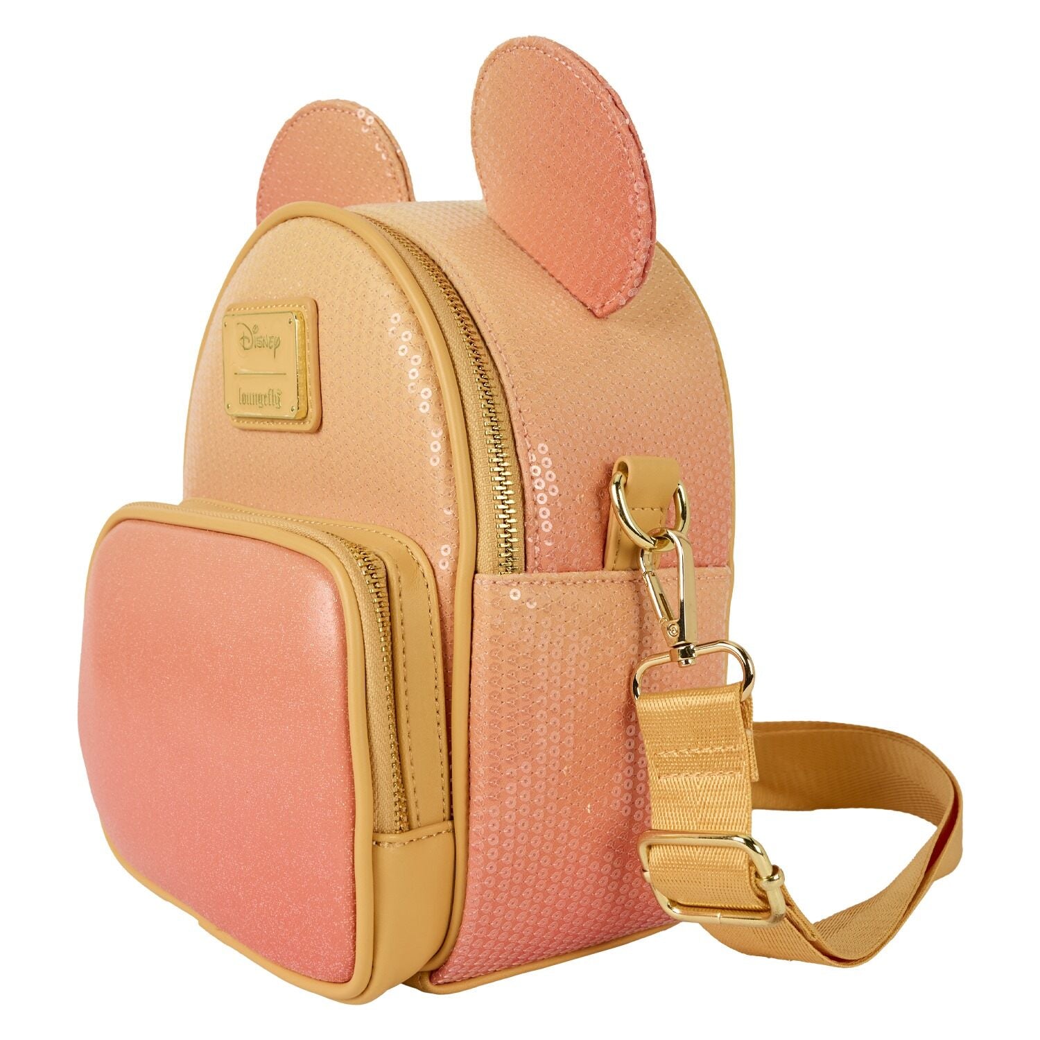 Disney Mickey Mouse Glitter Sequin Convertible Mini Backpack & Crossbody Bag - Loungefly