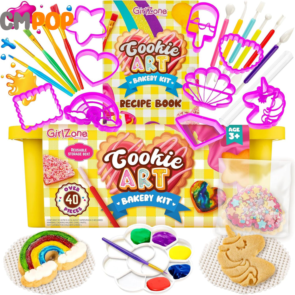 GirlZone - Cookie Art Bakery Kit - To Decorate Cookies w/Decorating Supplies Toys & Games