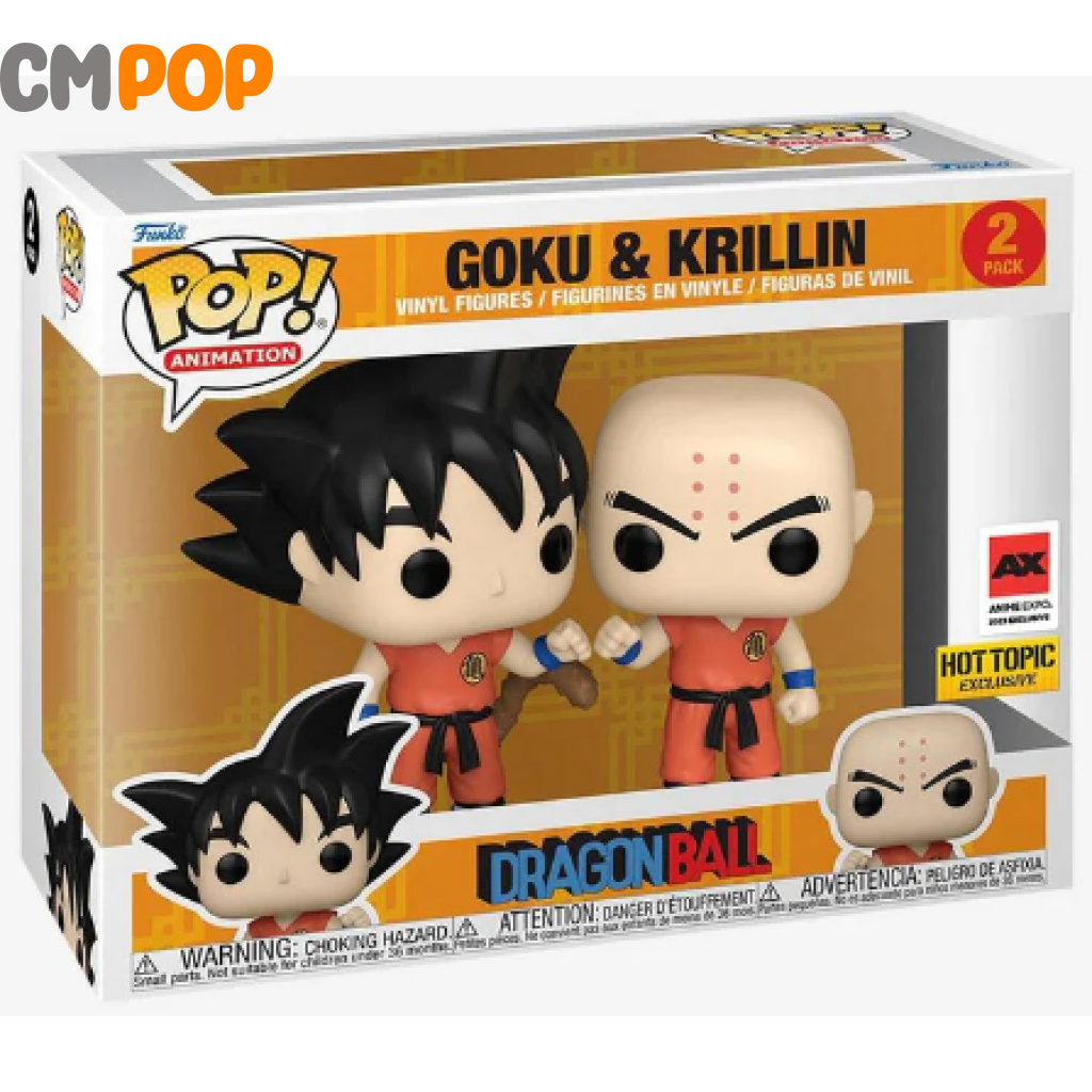 Goku & Krillin 2 Pack - Funko Pop! Hot Topic Exclusive 2023 Anime Expo Dragonball Pop