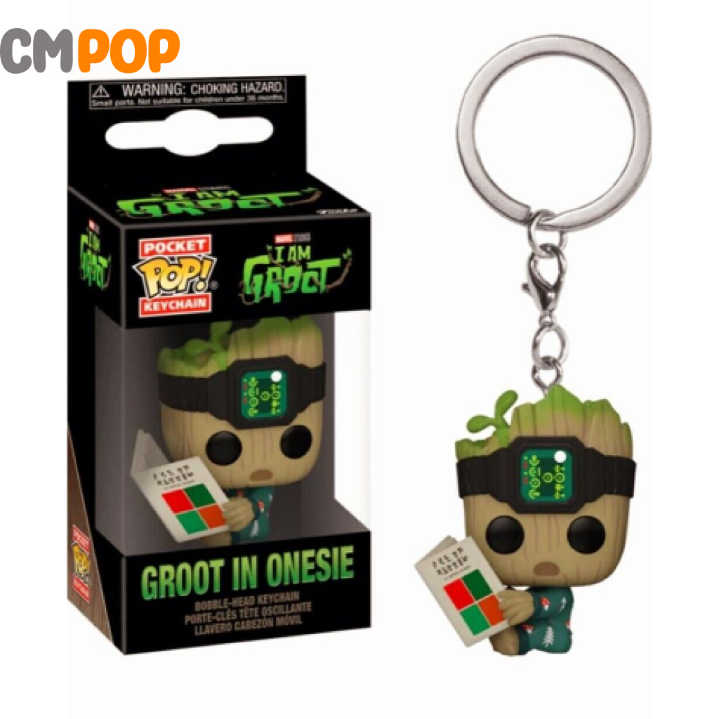 Groot In Onesie With Book - Funko Pop! Keychain Marvel Pop