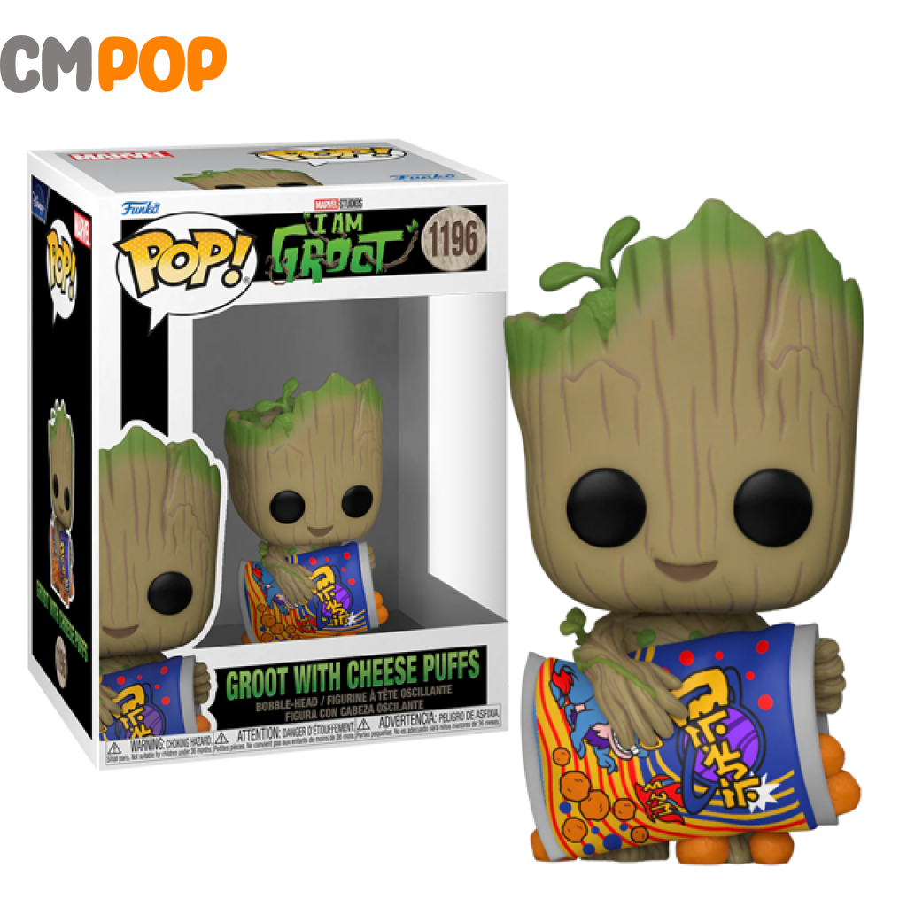 Groot With Cheese Puffs - #1196 Funko Pop! I Am Marvel Special Edition Exclusive Pop