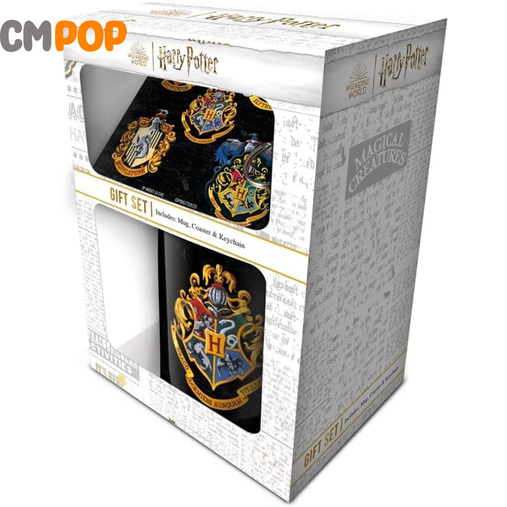 Harry Potter (Colourful Crest) Mug Coaster & Keychain Gift Set Gift Set