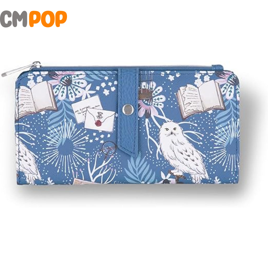 Harry Potter Light Blue Floral Print Hedwig Purse Wallet