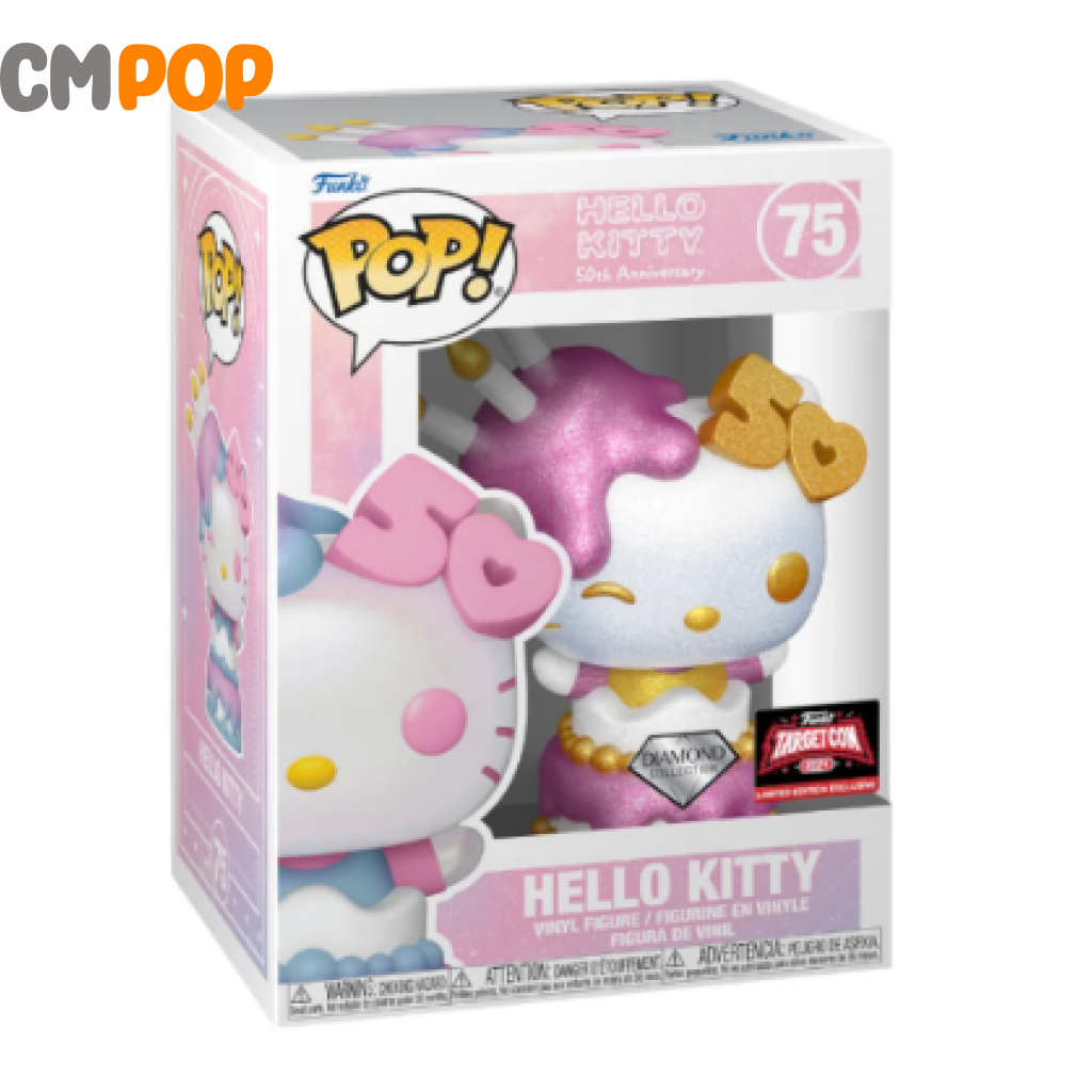 Hello Kitty 50Th Anniversary - #75 Funko Pop! Diamond Collection Target Con 2024 Limited Edition