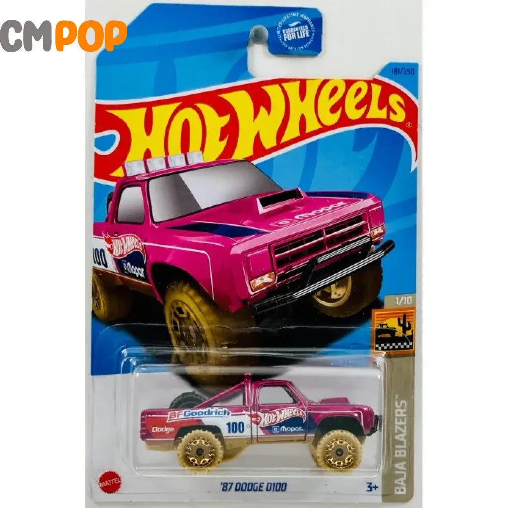Hot Wheels - Baja Blazers - ’87 Dodge D100 (181/250) - Dark Pink (Half Card) Toy