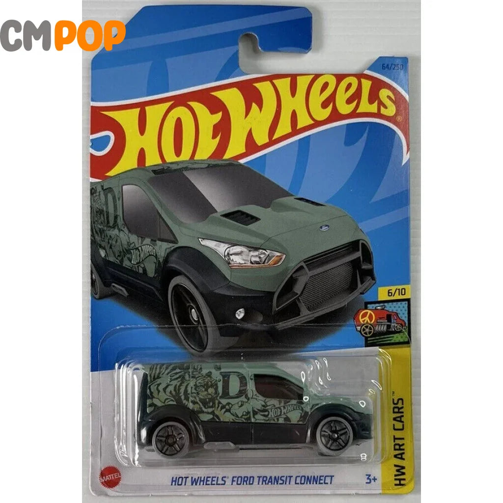 Hot Wheels - HW Art Cars - Hot Wheels’ Ford Transit Connect (64/250) - Teal (Full Card) Toy