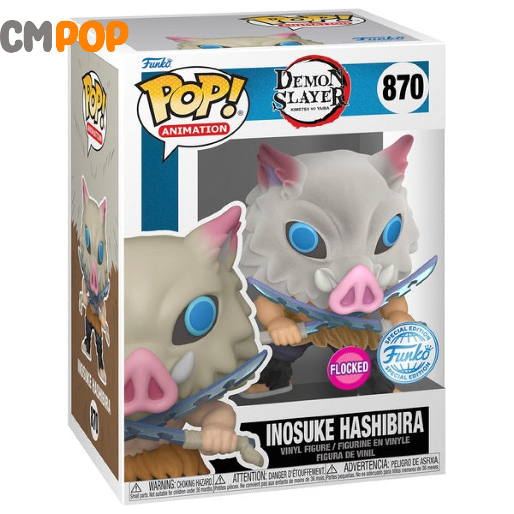 Inosuke Hashibara Flocked - #870 Funko Pop! Demon Slayer Special Edition Exclusive Pop